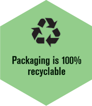 Packaging is 100% recyclable